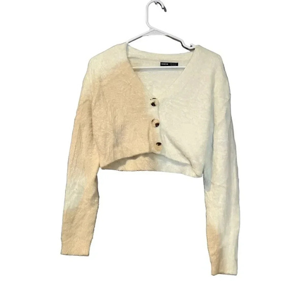 SHEIN Button Down Crop Cardigan Size Medium - Picture 2 of 5
